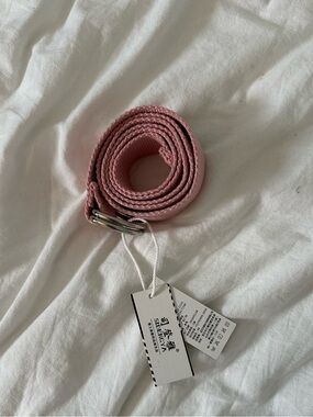 Pink Webbing D-Ring Belt